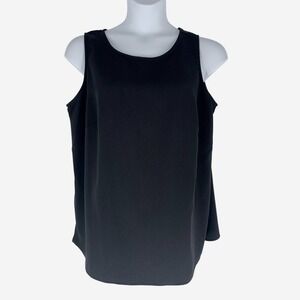 Delta Burke 1X Black Sleeveless Blouse Layering Career Basic